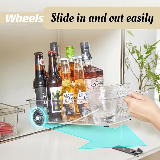 Attelite RollOut Refrigerator Drawer Organizer and Storage Clear Design - Image 4