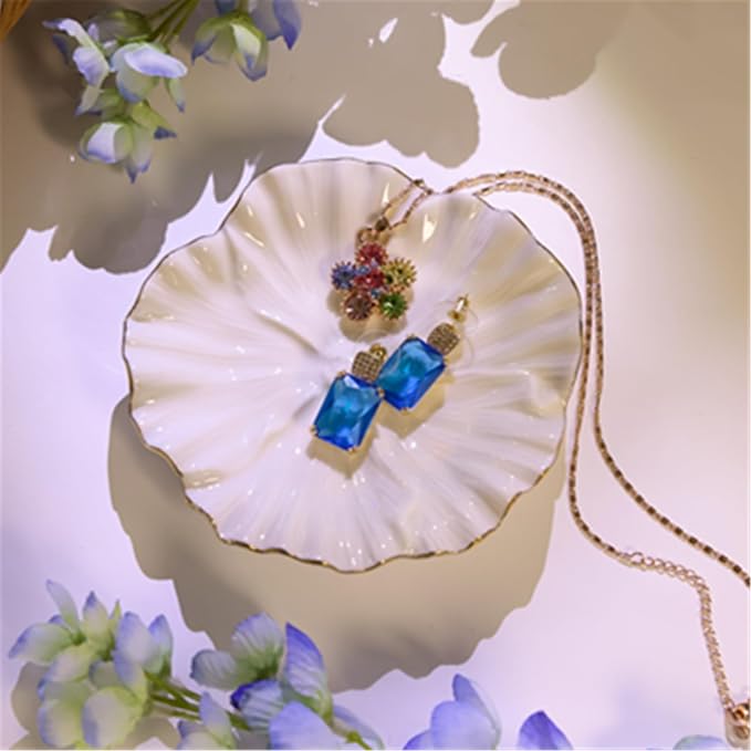 Flower Ring Dish, Ceramic Ring Holder Jewelry Tray Trinket Dish, Fairy - Image 2