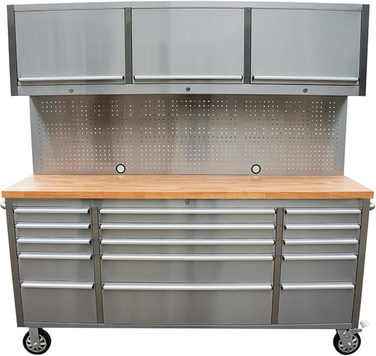 72-Inch Stainless Steel Rolling Tool Chest by UYRIE