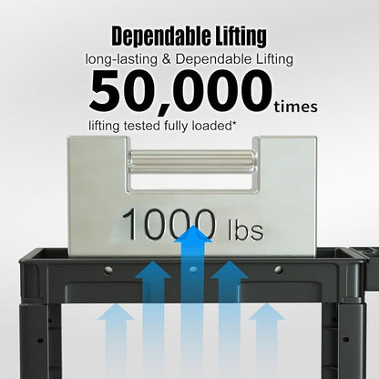 2 Tier Plastic Rolling Cart Utility Cart on Wheels, Heavy Duty Tool Carts - Image 4