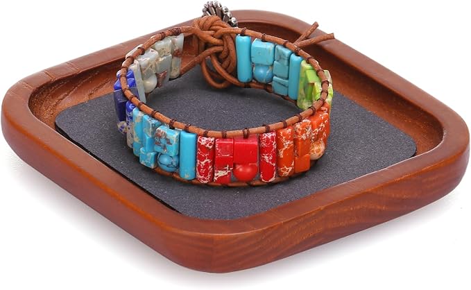 Wooden Jewelry Display Tray Rounded Rectangle Ring Showcase Stackable Elegant by JewelryStorage