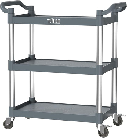TUFFIOM 3-Tier Plastic Service Utility Cart by TUFFIOM