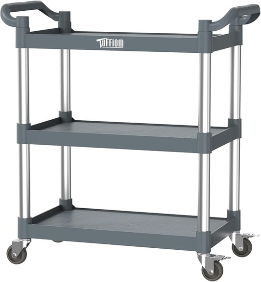 TUFFIOM 3-Tier Plastic Service Utility Cart by TUFFIOM