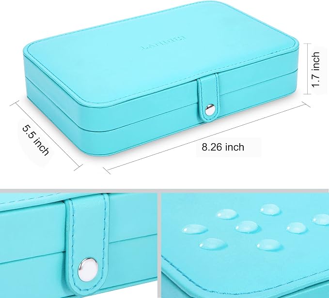 LANDICI Small Jewelry Box for Women Girls, PU Leather Travel Jewelry Organizer - Image 4