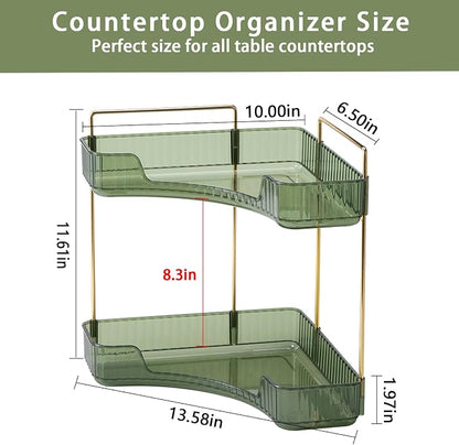 2-Tier Corner Bathroom Counter Organizer – Storage Shelf - Image 2