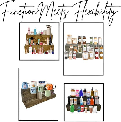 Tiered Bottle Shelf | 2 Tier Liquor Bottle Display | Bar Organization | 30" - Image 7