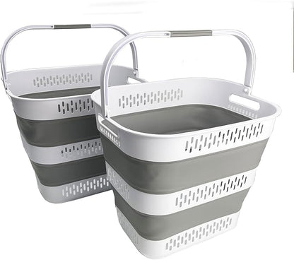 SAMMART 40L Collapsible Plastic Laundry Basket by SAMMART