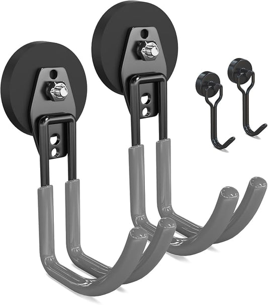 3-H Heavy Duty Magnet Garage Hooks 2 Pack, J Shape Strong Magnetic Hooks by 3-H