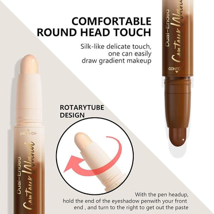 evpct Nude & Light Beige Cream Contour Stick Face Body Makeup Dual Ended - Image 3