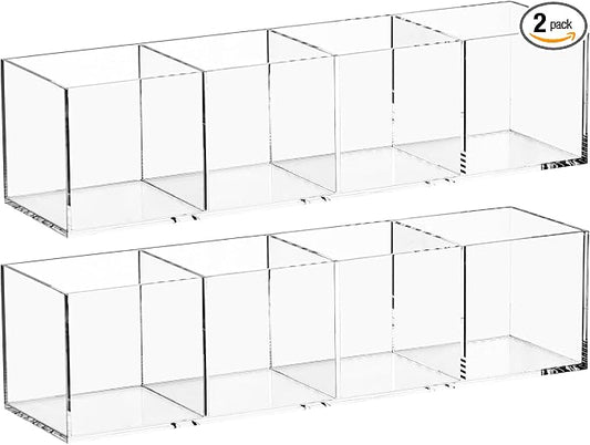 dedoot Acrylic Drawer Organizers 4-Section Clear Plastic Makeup Drawer by dedoot