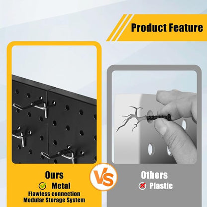 PBHEPJ 8 Pcs Metal Pegboard Panels, Heavy Duty Peg Boards - Image 4