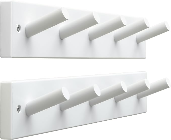 SKOLOO Wooden Wall Mounted Coat Rack, 5 Pegs Bamboo Wall Hook by SKOLOO
