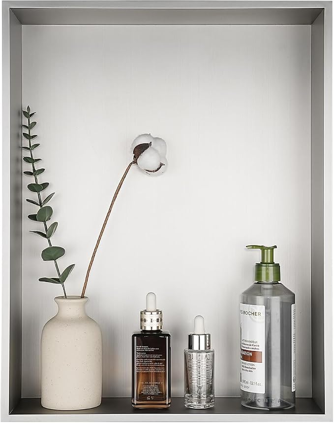 JQK Shower Niche No Tile Need, 304 Stainless Steel Recessed Shower Caddy by Homeimprovement