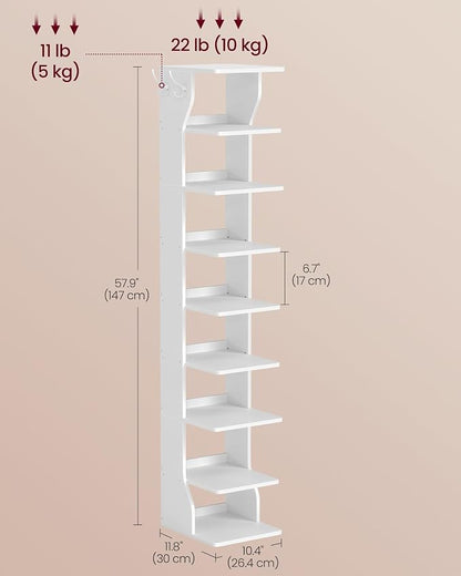 VASAGLE 9-Tier Vertical Shoe Rack, Narrow Shoe Storage Organizer - Image 3