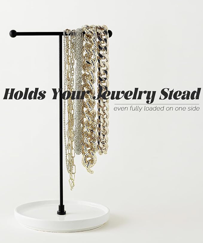 VROOMIUM Necklace Holder Stand - 6in Ceramic Base X 1ft Height - Image 4