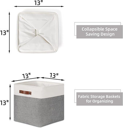 HNZIGE Foldable Storage Cubes Baskets Set Fabric Bins - Image 2
