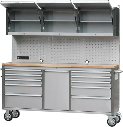 72" Stainless Steel Rolling Tool Chest - Image 3