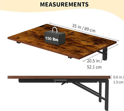 GOYLSER Wall Mounted Folding Table Floating Desk - Image 3