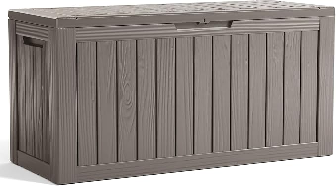 80 Gallon Resin Deck Box, Lockable Outdoor Storage Box - Image 6