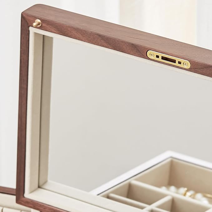 Black Walnut Wooden Jewelry Box, Wood Jewelry Organizer - Image 9