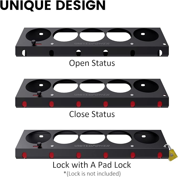 UNITEDPOWER Pneumatic Tool Holder Lockable/Aerosol Rack Combo, Wall Mounted - Image 4