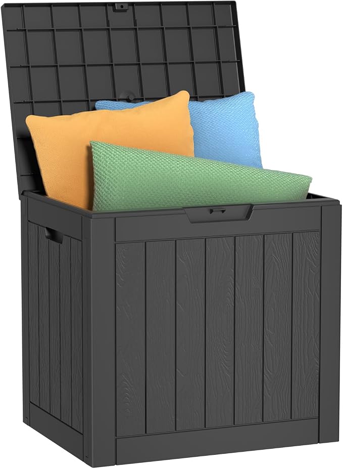 36 Gallon Outdoor Deck Box, Storage Lockable Waterproof Patio Furniture by MAIUSCOLI