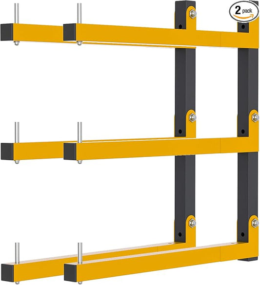2 PACK Lumber Storage Rack Wall Mount Wood Organizer Storage Racks Heavy Duty by Riciakik