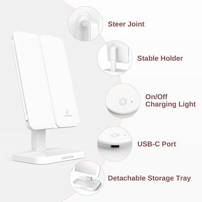 EASEHOLD Vanity Mirror with Lights, 2X 3X Magnification, Rechargable, Touch - Image 8