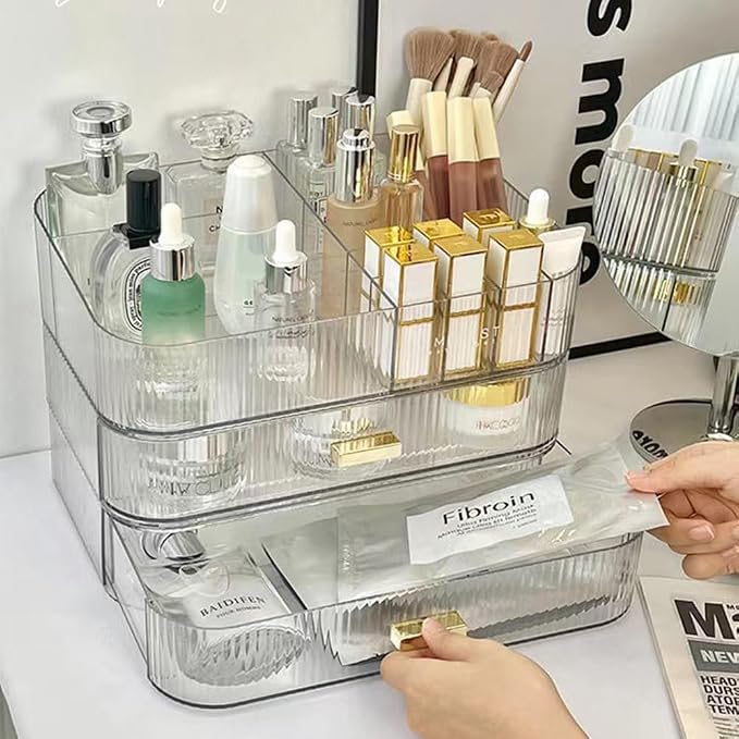 MIUOPUR Stackable Makeup Organizer Drawers, Bathroom Vanity Organizers and - Image 6