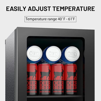 0.95 Cu.ft Mini Fridge Holds 24 Cans, Beverage Refrigerator Cooler, Solid Door - Image 3