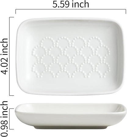 Gomakren Soap Dish for Shower, Christmas Ceramic Soap Dishes for Bar Soap Sponge - Image 9