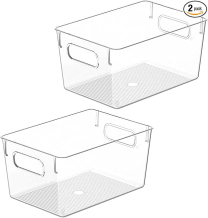 Clear Plastic Storage Bins, Pantry Organizers and Storage Containers Fridge by CONTROLKITCHEN