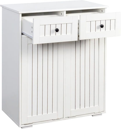 Laundry Hamper Cabinet with 2 Baskets & 2 Drawers, 31.5" Bathroom Clothes - Image 9
