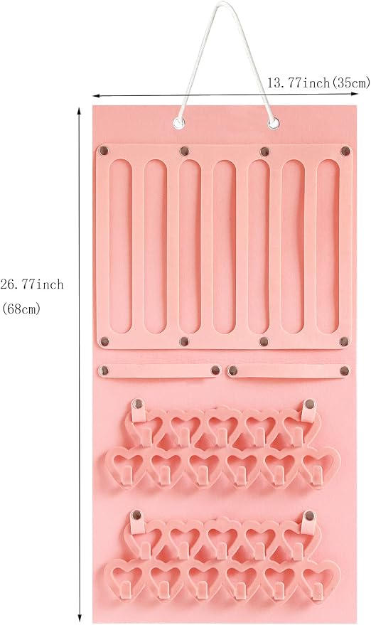 Hanging Jewelry Organizer for Girls Storage Holder Display Board Felt Wall - Image 3