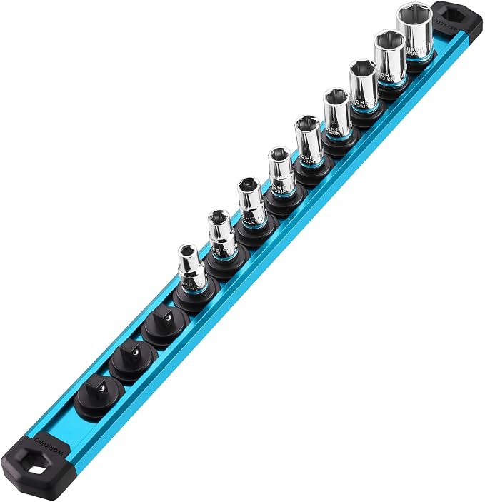WORKPRO Magnetic Socket Organizer, 1/4-Inch Drive Aluminum Alloy Socket Rail - Image 9