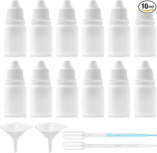 12PCS 5ML White Plastic Empty Squeezable Dropper Bottles Portable Eye Liquid by Unknown