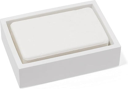 Matte White Square Soap Dish for Bathrooms and Kitchens by YEWDesign