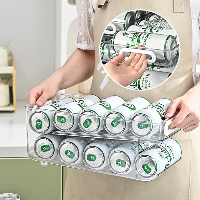 Xicennego Upgrade 2-Tier Rolling Soda Can Storage Organizer - Image 5