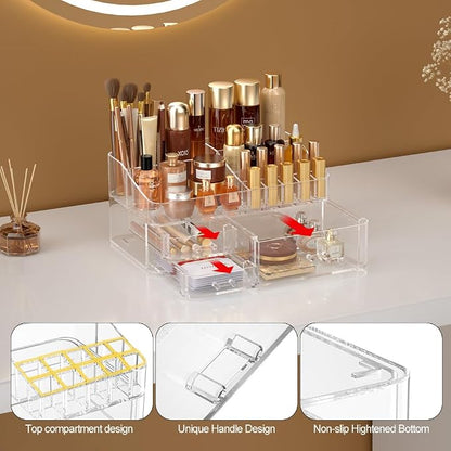 Makeup Organizer for Vanity, Acrylic Large Desk Organizer - Image 3