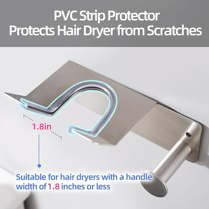 Hair Dryer Holder, Hair Dryer Holder Wall Mounted, Self Adhesive Blow Dryer - Image 3