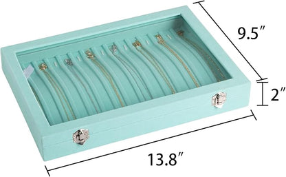 Frebeauty 15 Hooks Necklace Tray Velvet Neckalce Organizer - Image 2