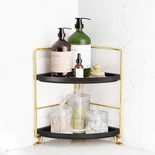 FSyueyun 2-Tier Corner Bathroom Counter Organizer, Tool-Less Installation by FSyueyun
