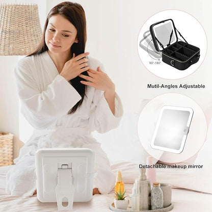 Mocado Travel Makeup Bag with LED Lighted Mirror, Travel Makeup Organizer - Image 5
