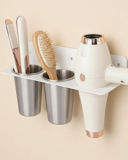 Hair Tool Organizer Wall Mount, Stainless Steel Hair Tool Holder by BANJEKT