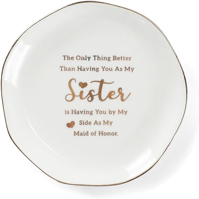 HOME SMILE Maid of Honor Gifts From Bride Ring Dish-The Only Better Thing Than by HOMESMILE