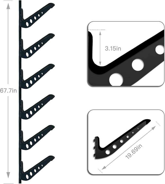 Snowboard Wall Mount, Adjustable 5/6 Board Surfboard Rack, Surfboard Wall - Image 2