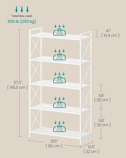 SONGMICS 5-Tier Metal Storage Rack, Shelving Unit - Image 3