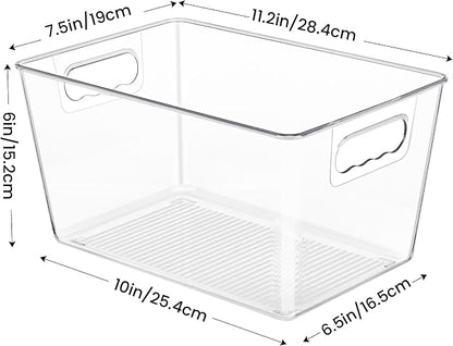 YIHONG Clear Pantry Storage Organizer Bins, 10 Pack Plastic Food Storage Bins - Image 2