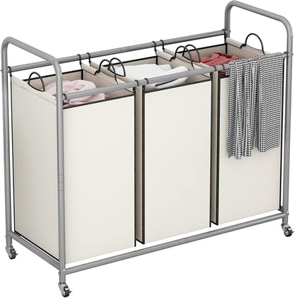 LINZINAR 3-Bag Laundry Sorter, Laundry Hamper Cart by LINZINAR