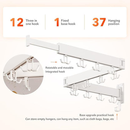 Drying Rack Clothing Wall Mounted, Clothes Drying Rack, Laundry Drying Rack - Image 4